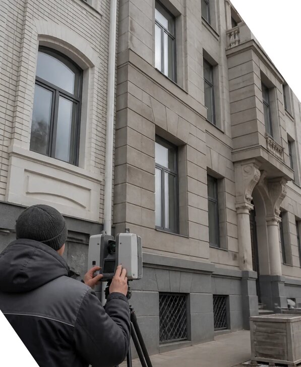 Лазерное сканирование фасадов зданий для обследования в Россоши